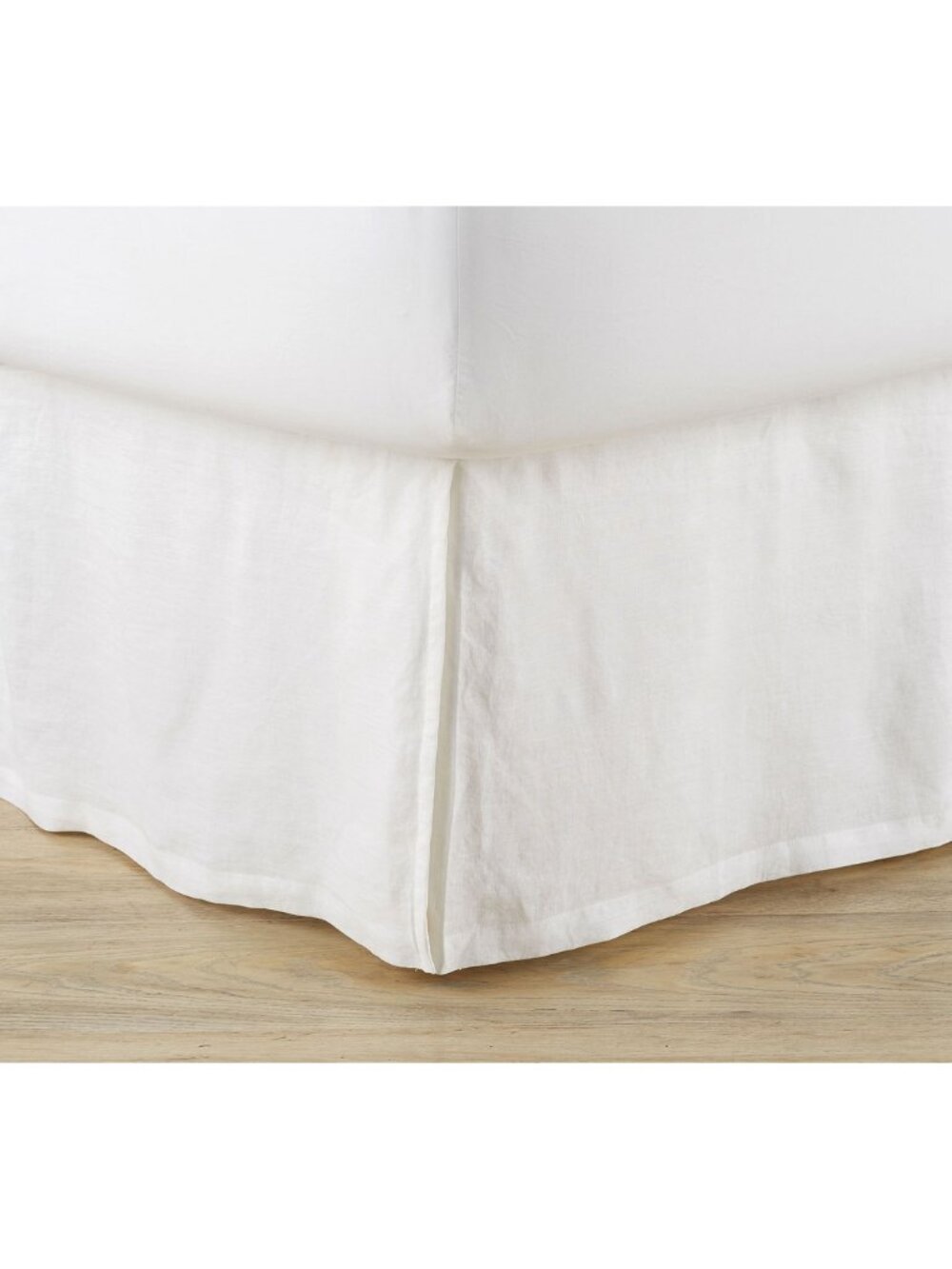 Pottery Barn Belgian Flax Linen Bed Skirt in White Size Queen
